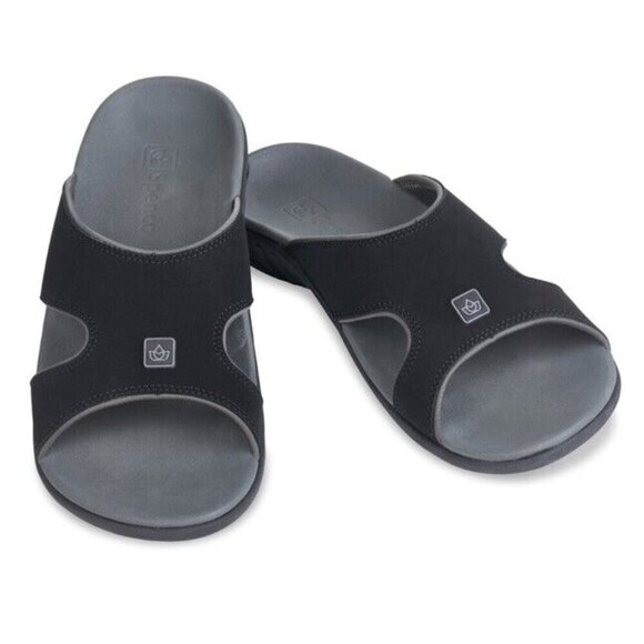 Spenco Kholo Plus Orthotic Slide Sandals Mens 10 D Carbon Pewter New - Picture 2 of 8